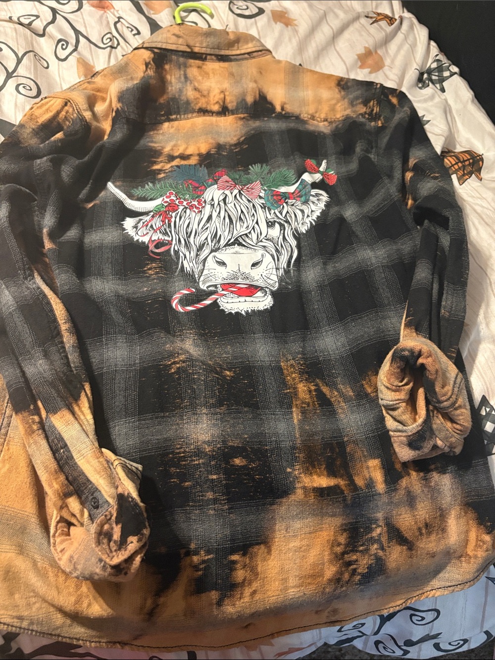 Highland Cow Christmas Flannel Shirt